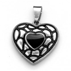 Dije Corazon Negro 2,5 cms.